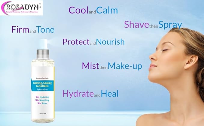 Rosacea Skin Care Trio - CoQ10 Serum, Eye Cream, Toner-Mist | For Sensitive Skin, Face Redness, Fine Lines and Hydration by Rosadyn+