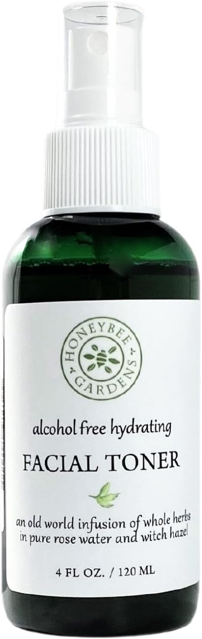 Honeybee Gardens 100% Natural Hydrating Facial Toner/Makeup Setting Spray | Alcohol Free | 4 fl oz.| Vegan | Gluten Free | Cruelty Free | Unscented