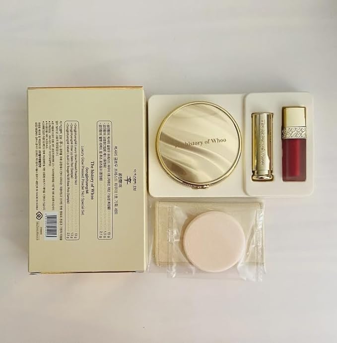 The History of Whoo Gongjinhyang Mi Luxury Glow Pressed Powder No. 21 Korea Beauty Set