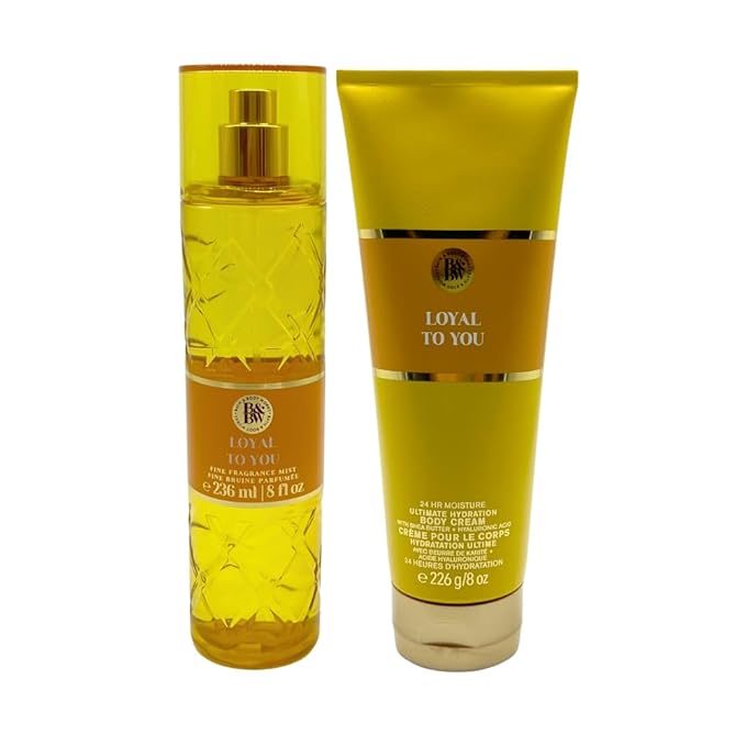 Bath & Body Works LOYAL TO YOU Fine Fragrance Mist & Ultimate Hydration Body Cream 2-piece Gift Set with a Red Bow for Holidays - Full Size