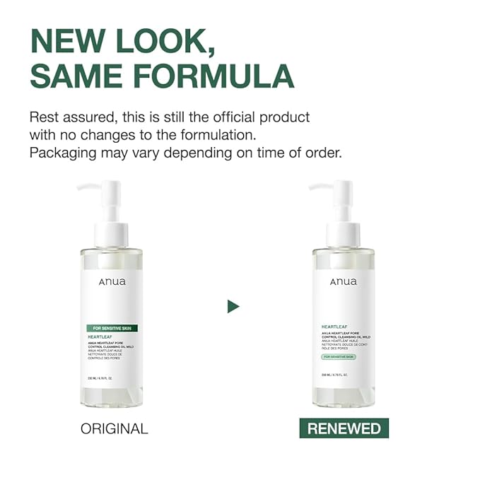 ANUA Heartleaf Pore Cleansing Oil MILD, Sensitive Skin Face Wash, Oil Cleanser for Face, Makeup Cleanser, Korean Skin Care, Non-Comedogenic, Fragrance Free, 6.76 fl oz