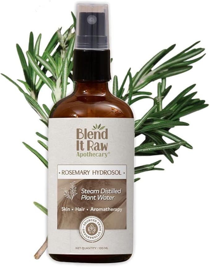 BEMT Rose & Rosemary Hydrosol Combo, 100ml Each – Steam Distilled Floral Water Spray for Hair & Skin Care, Natural Aromatherapy Mist