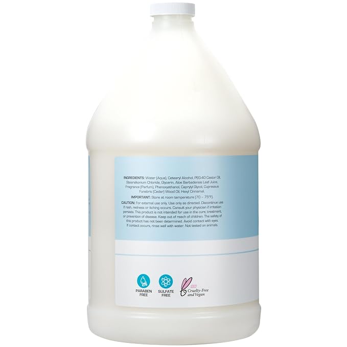 Ginger Lily Farms Club & Fitness Moisturizing Conditioner for Dry Hair, 100% Vegan & Cruelty-Free, Rain Water Scent, 1 Gallon (Pack of 4)