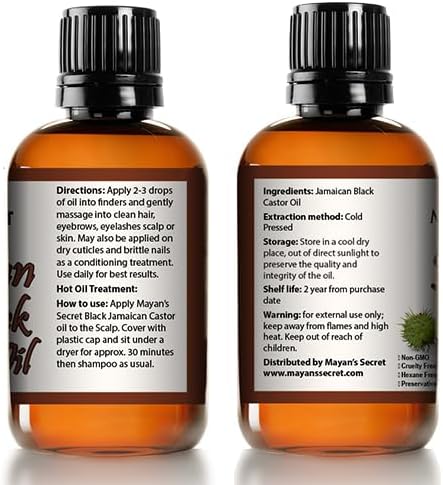 Pure Carrier and Essential Oils for Skin Care, Hair, Body Moisturizer for Face-Anti Aging Skin Care (Black Jamaican Castor Oil, 4oz)