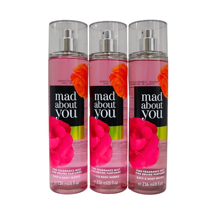 Bath & Body Works MAD ABOUT YOU Fine Fragrance Mist Gift Set with a Red Bow for Holiday & Gifts - Pack of 3