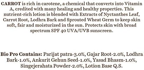 Bio Carrot Face and Body Sun Cream SPF 40 UVA/UVB Sunscreen by Biotique