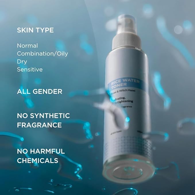 MK Refreshing Rice Water Toner | Korean Face Toner Plus Mist for Glowing Skin| Hydrating and Pore Tightening| for Men and Women| All Skin Types |100ml