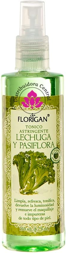 Astringent Face Tonic Make-Up Remover Lettuce & Passion Flower Extracts “Lechuga y Pasiflora” Florigan® 250ml.
