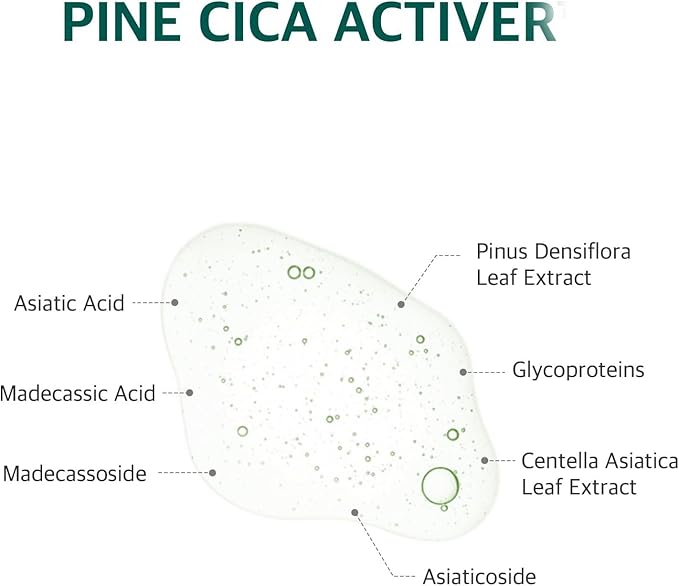 Bundle 2 Pack - Pine Calming CICA Pad 50pcs - Wide Cooling and Soothing Toner Pads - 6.59 fl oz (195 ml)