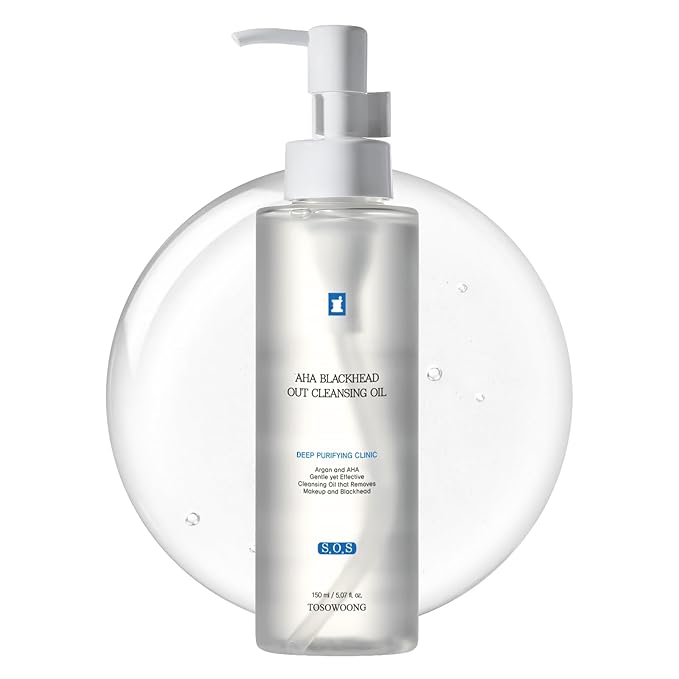 TOSOWOONG AHA Blackhead Out Cleansing Oil, Jojoba Oil, Makeup Remover, Blackhead & Pore Cleaner, Gentle Face Cleanser, Korean Skincare, 150ml, 5.07 fl. oz.