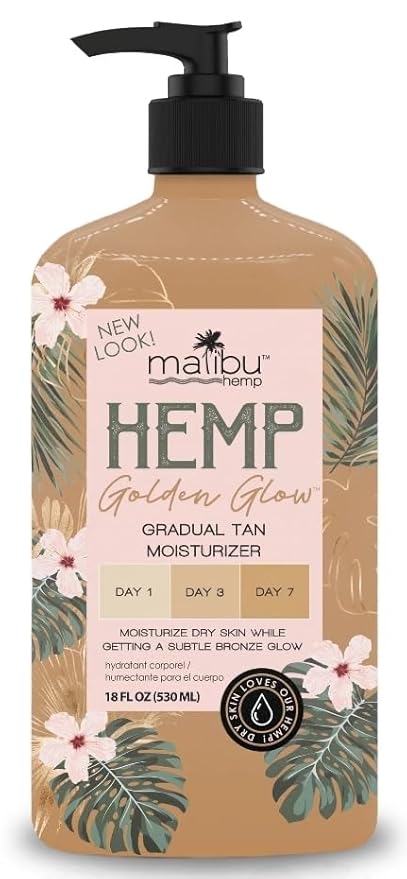Malibu Tan Hemp Golden Glow Skin Firming Lotion, Medium Deep, 18 fl oz (530 ml) - 1-PACK