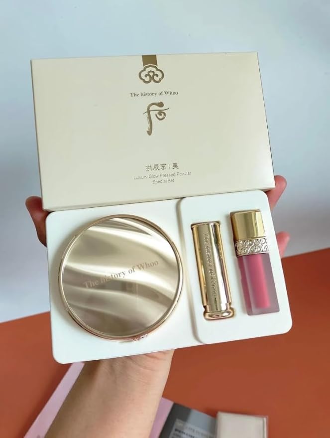The History of Whoo Gongjinhyang Mi Luxury Glow Pressed Powder No. 21 Korea Beauty Set