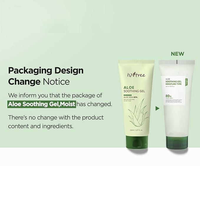 IsNtree Aloe Soothing Gel, Moisture 150ml, 5.07 fl.oz | Aloe vera 80% | Comforts sensitive skin | Refreshes & Hydrates the skin