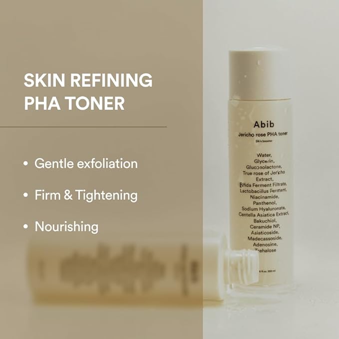 Abib Jericho Rose PHA Toner Skin Booster 6.76 fl oz / 200 ml, Toner with Rose of Jericho Extract for Improvement of Skin Elasticity and Skin Texture
