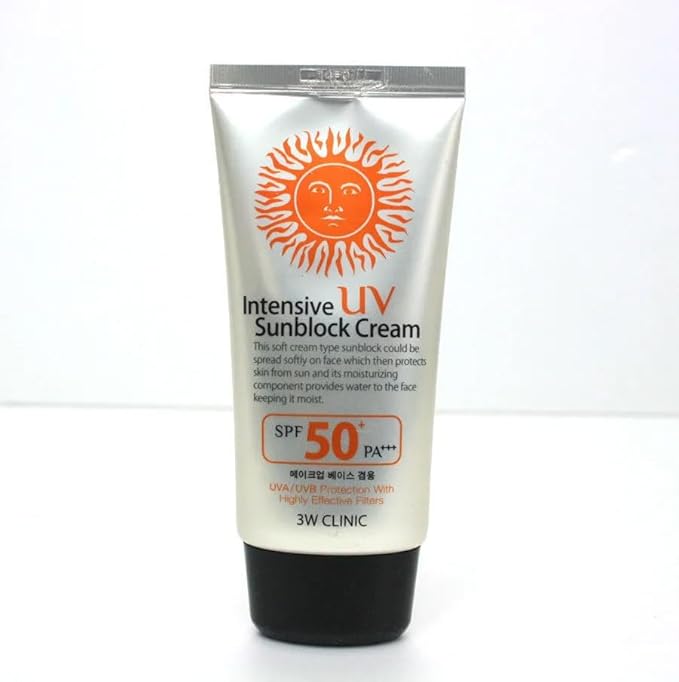 3W Clinic Intensive UV Sunblock Cream SPF50 PA+++ 70ml / 2.37 fl.oz(Pack of 2)