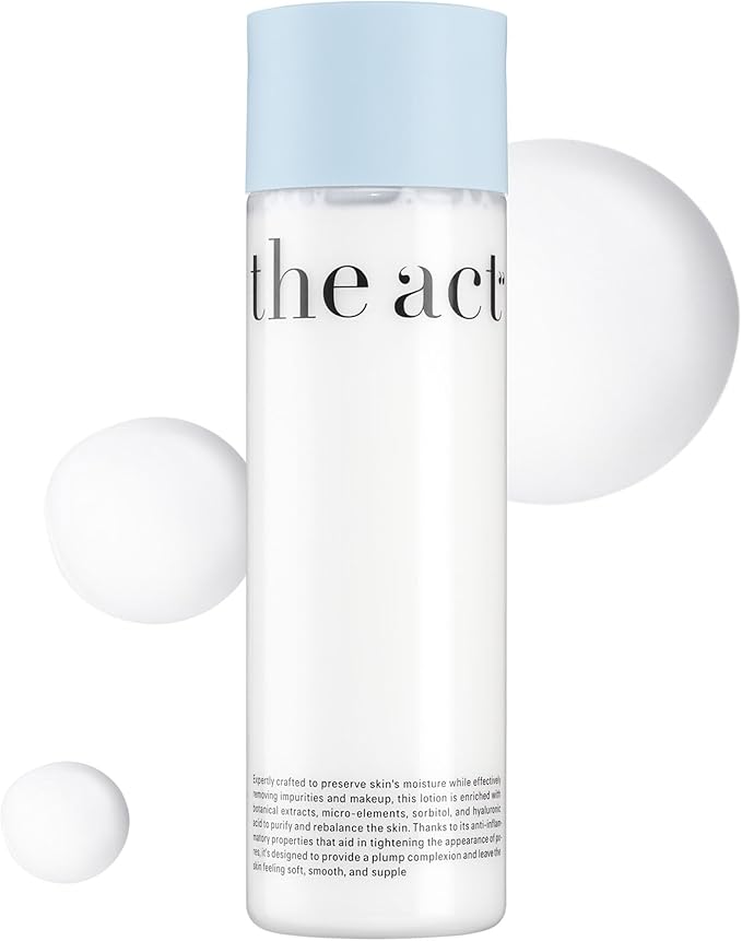 THE ACT Clarifying Toning Lotion Milk for Face – Hydrating Milky Toner for All Skin Types – Pore Minimizer & Radiance Booster – Gentle Alcohol-Free Vegan Organic Facial Care 6.8 Fl Oz