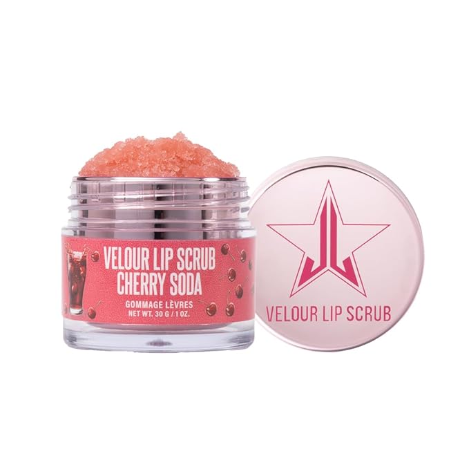 Jeffree Star Cosmetics Velour Lip Scrub, Exfoliating Sugar Lip Treatment, Cruelty-Free & Vegan, 30 G / 1 oz. (Cherry Soda)