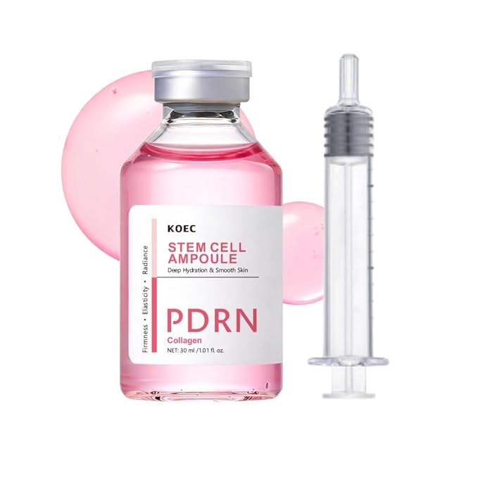 KOEC PDRN Pink Peptide Serum with Stem Cell,Face Lifting Pink Facial Ampoule,Intensive Glowing & Boosting & Hydrating,Non-Greasy,Gentle Formula 1.01 Fl Oz / 30ML