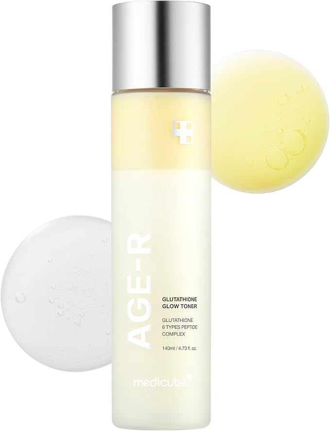 medicube Age-R Glutathione Glow Milky Toner, Low-Irritation Double Layer Toner for Glass Glow Skin with Peptide, Even Skin Tone, Radiance, Hydration, Korean Skincare