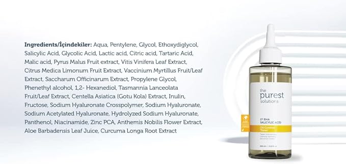 The Purest Solutions Oil Control Toner (2% BHA Salicylic Acid) - Oily, Pore Balancing Toner for Acne & Scarred Skin - Blackhead Targeted Formula - Vegan | Cruelty Free | Eco Friendly (6.76 fl. oz)