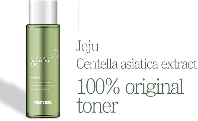 PRETTYSKIN The Pure Jeju CICA 100 Toner, Centella Asiatica Face Toner for Sensitive Skin, Vegan, Hydrating & Soothing Watery Texture, Alcohol-Free & Unscented, Korean Skincare, 8.45 Fl Oz