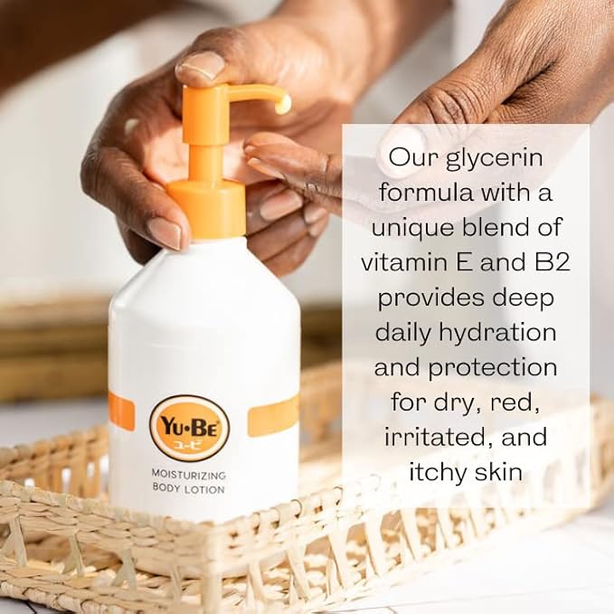 Yu-Be Body Lotion for Dry, Sensitive Skin – Non-Greasy, Fast-Absorbing Hand & Body Moisturizer Pump Bottle, 10.25 fl oz (3-Pack)