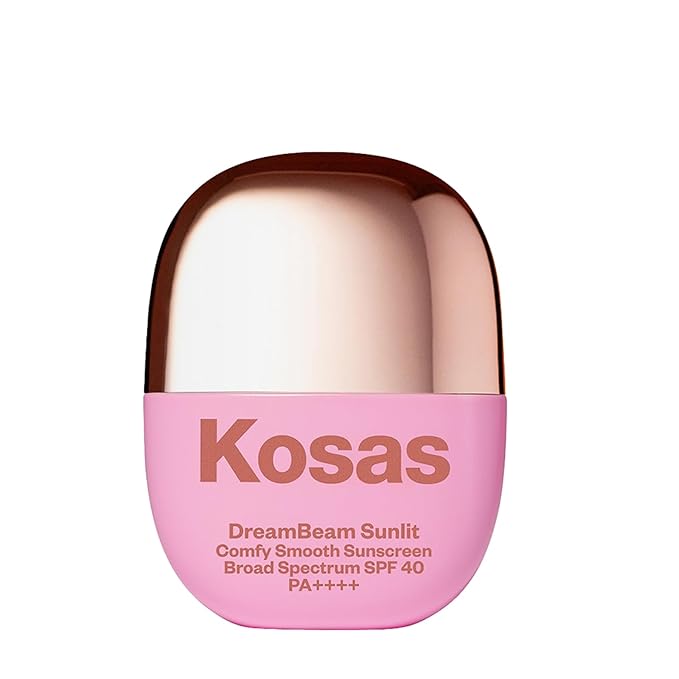 Kosas Mini DreamBeam SPF 40 Mineral Sunscreen for Face – Travel Size Makeup Prep & Sun Protection, 15 ml
