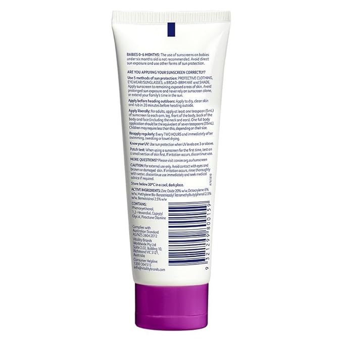 CANCER COUNCIL SPF50+ Kids+Zinc Sunscreen Tube 75mL