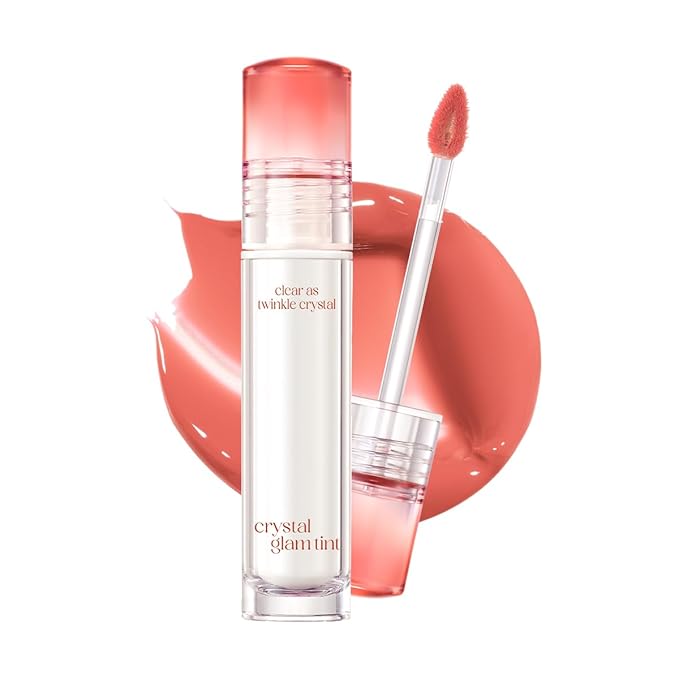 CLIO Crystal Glam Tint, Glossy Lip Tint with Glass-Like Shine, Lightweight Buildable Lip Stain, Long-Lasting Color, Non-Sticky, Rose Extract, Korean Lip Tint (011 MELLOW FIG)
