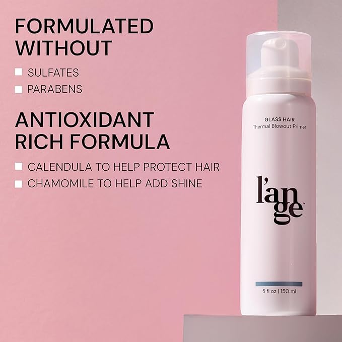 L'ANGE HAIR Glass Hair Heat Protectant Spray | Anti-Frizz Blow Dry Mist | Long Lasting Hold & Shine | Humidity Protection | Thermal Heat Protection Spray | Lightweight Blow Out Primer, 5 fl oz, 2-Pack