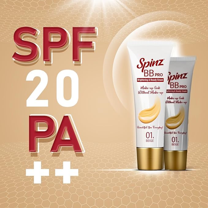 Spin BB Pro Brightening and Beauty Fairness Cream – Silky Smooth Formula, Soft & Smooth Skin, Covers Dark Spots – 29g | Makeup Look Without Makeup