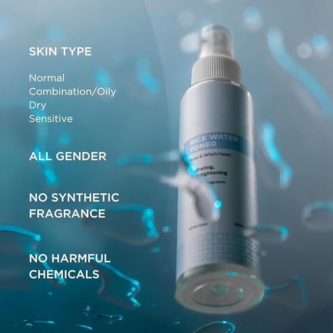 DS Refreshing Rice Water Toner | Korean Face Toner Plus Mist for Glowing Skin| Hydrating and Pore Tightening| for Men and Women| All Skin Types |100ml