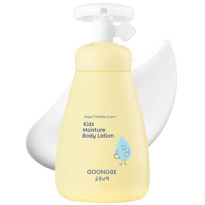 GOONGBE Kids Moisture Body Lotion – 24hr Hydrating Daily Moisturizer for Dry Sensitive Skin – Triple Lipid Complex (Ceramide, Squalane, Cica) – Fast-Absorb Non-Sticky, Allergen-Free 8.45oz