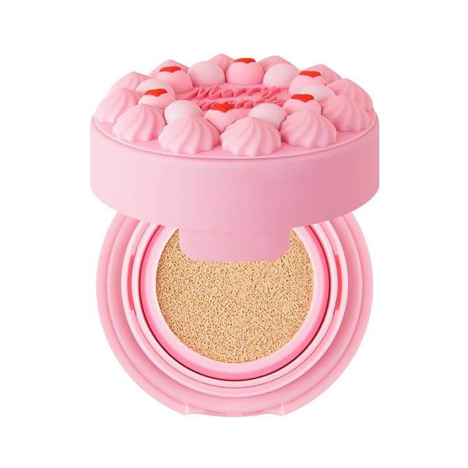 Merrymonde Happy Your Day Cushion, SPF40 PA++, Full Coverage, Pore Blurring, Hydrating Makeup, Korean Cushion Foundation with – Includes Puff & Refill (01 Ivory, 1 Count)
