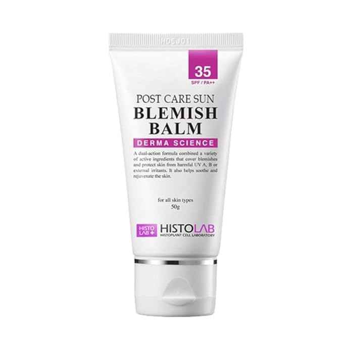 HISTOLAB Post Care Sun Blemish Balm SPF 35 PA++ – One Shade BB Cream Tinted Sunscreen, Korean K-Beauty Tone-Adapting Coverage for Post-Laser & Everyday Wear, Lightweight