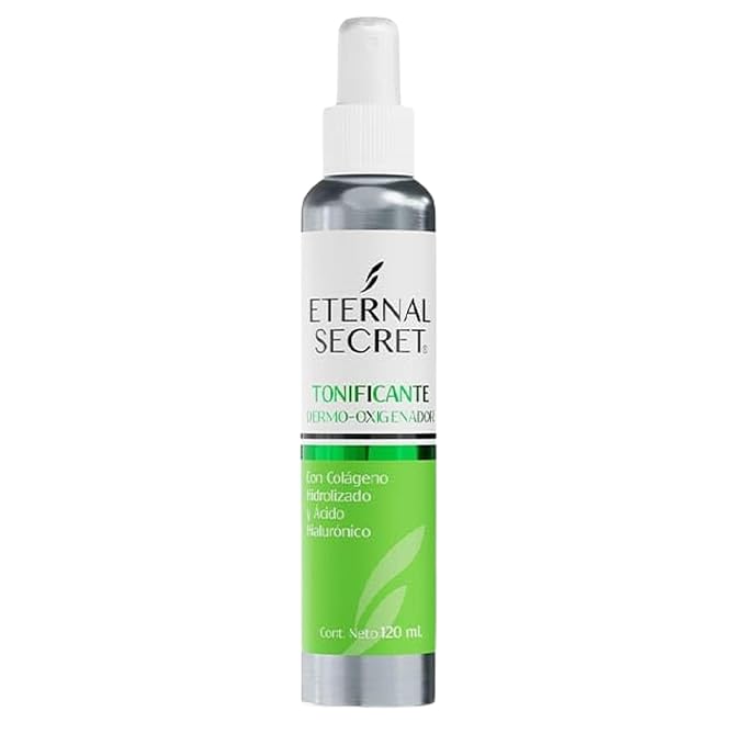 Eternal Secret Fresh Toner - Oxygenating Dermal Toner with Hydrolyzed Collagen and Hyaluronic Acid, 4.06 fl oz - Facial Toners to Rejuvenate and Refresh Colágeno Hidrolizado/Ácido Hialurónico