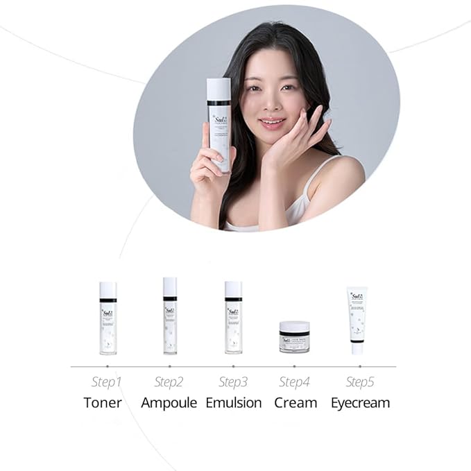 Sulhee Real White Skincare 5-piece Set | Facial care Kit, Moisturizer | Toner, Emulsion, Cream, Ampoule, Eyecream