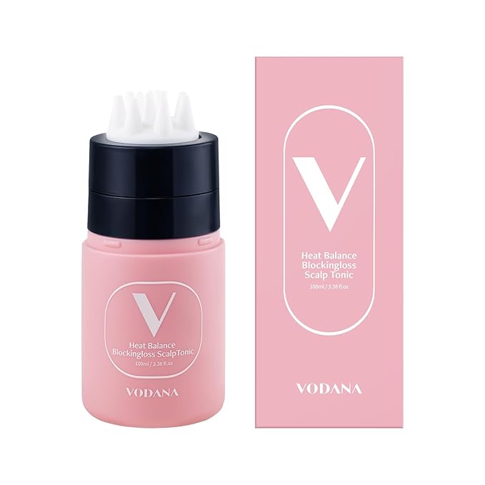 Vodana Heat Balance Blockingloss Scalp Tonic - Korean Beauty Scalp Care Nourishing - Cooling Effect Massage Tip - Caffeine Menthol Salicylic Acid Biotin Zinc PCA - 3.38 fl.oz