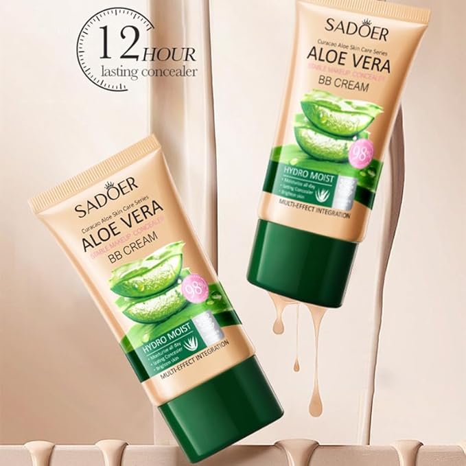 SADOER - Aloe Long-Lasting Concealing - BB Cream - Brightening Hydrating Waterproof - Natural - 40g