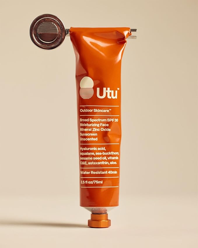 UTU - SPF30 Daily Moisturizing Face Sunscreen | Hyaluronic Acid, Squalane, Vitamin C+E | Clean, Reef Safe, Cruelty Free, Broad Spectrum, Mineral Zinc Oxide (75 mL | 2.5 fl oz)