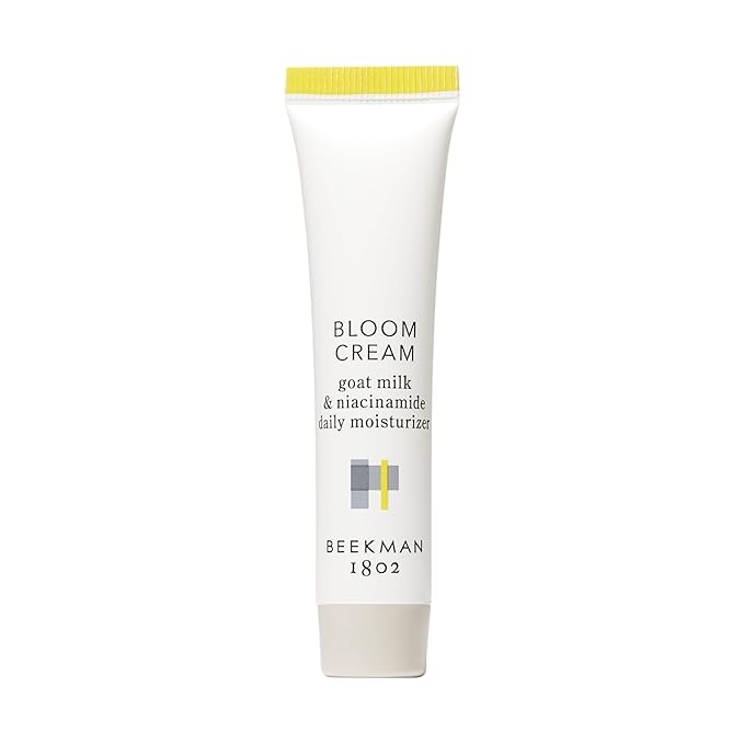 Beekman 1802 Bloom Cream Goat Milk Face Moisturizer, 15mL - Lightweight, Gentle, Deeply Hydrating & Nourishes Skin Barrier - All Skin Types - Cruelty Free - Packaging May Vary