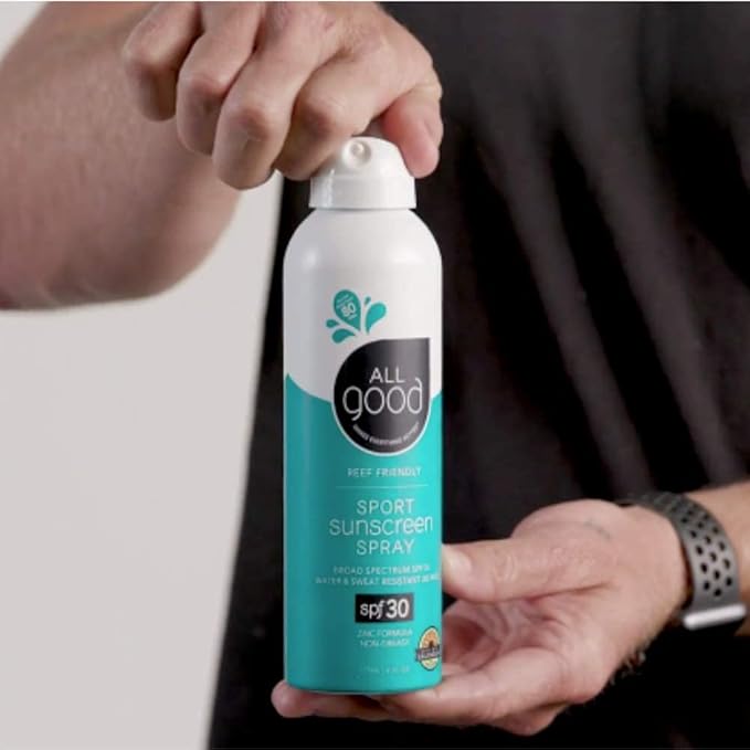 All Good Sport Face & Body Sunscreen - UVA/UVB Broad Spectrum, Water Resistant, Coral Reef Friendly - 30 SPF Sunscreen Spray & Lotion