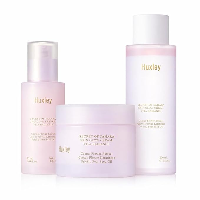 Huxley Korean Glass Skin Set – Toner Essence Cream
