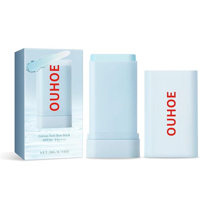 Mineral Sunscreen Stick with Zinc Oxide SPF 50+, Face Sunscreen Stick, Transparent Texture, Moisturizing and Refreshing, Non-Sticky, Comfortable Skin Feel, Easy to Apply, Waterproof