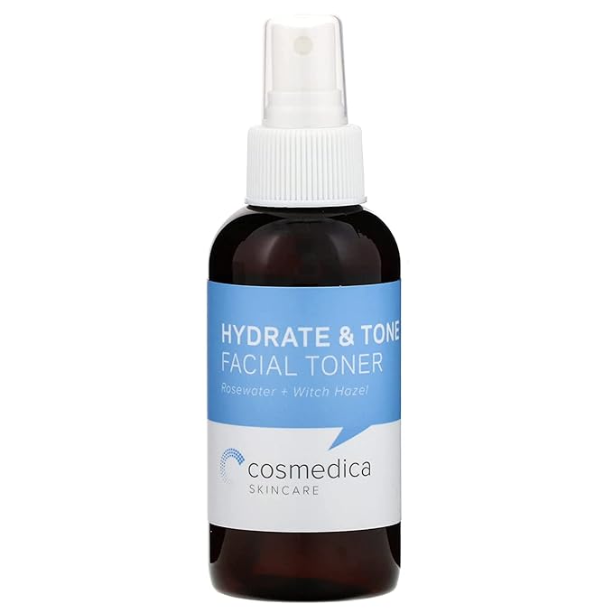 Cosmedica Skincare Rosewater & Witch Hazel Toner (4oz) Hydrating Toner, Best for Sensitive Skin- Balance and Nourish - Vegan, Cruelty-Free, Paraben-Free