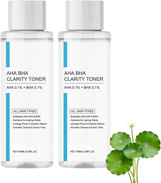 AHA BHA Clarity Toner, Hydro Moisture Essence Toner, Exfoliating and Clean Pores Tone with Sodium Hyaluronate, Salicylic Acid, Centella Asiatica Extract, Niacinamide(3.38floz/pcs) (Pcs)
