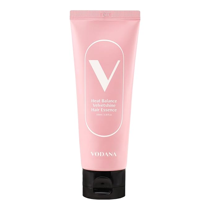 Vodana Heat Balance Velvetshine Hair Essence - Korean Beauty Heat Protection Cuticle Care - Non Sticky Fast Absorbing Cream Formula - 5 Ceramides Jojoba Collagen - 3.38 fl.oz