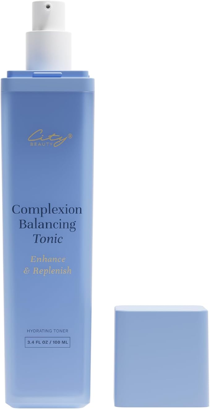 City Beauty Complexion Balancing Tonic - Toner for Face - Alcohol Free Hydrating Facial Toner with Ceramides & Niacinamide - Anti Aging Skincare for Deep Hydration & Glow - 3.4 oz