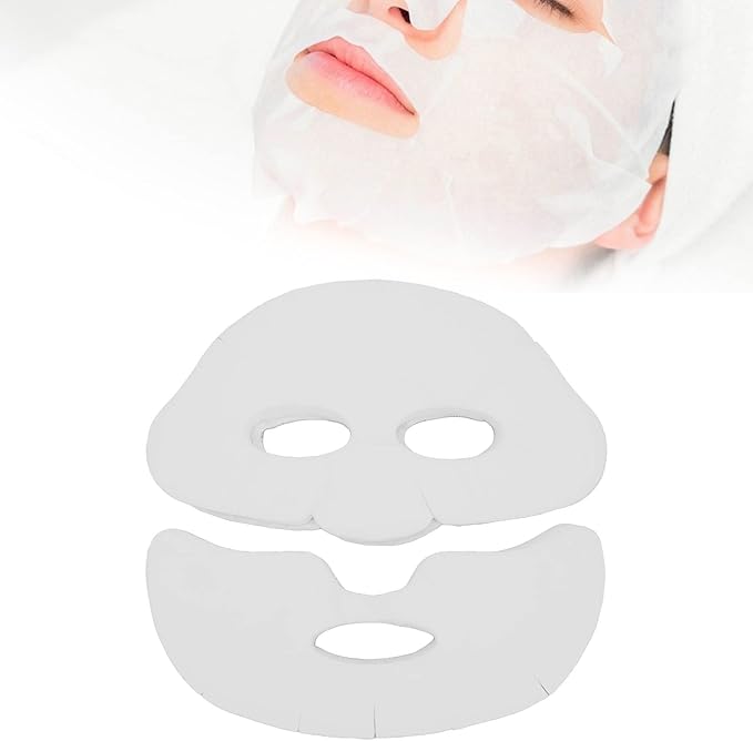 Facial Paper, 100 Sheets Silk DIY Pre Cut Soft Skin Friendly Moisturizing Hydrating, with Toner Serum Cream, for Face Eye Forehead Chin Cheek Care