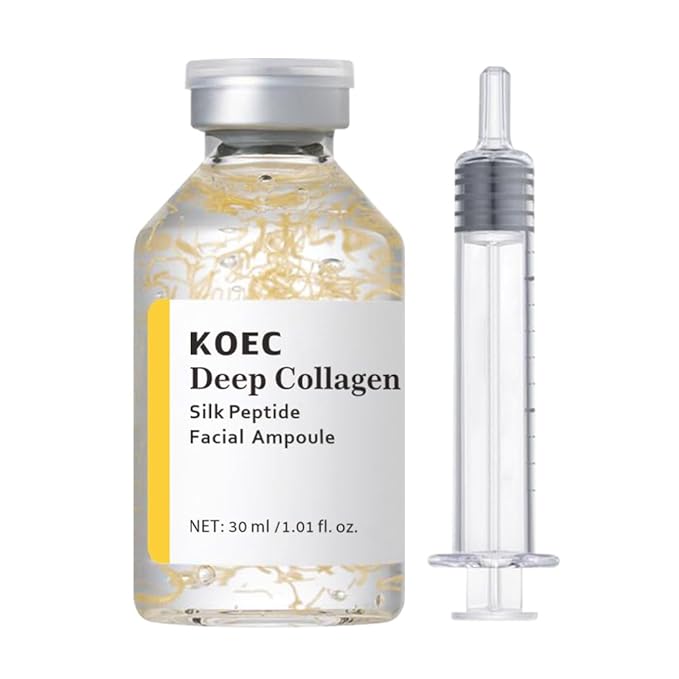 KOEC Deep Collagen Silk Peptide Facial Ampoule Face Lifting Serum,Intensive Tightening & Smoothing & Hydrating,Non-Greasy,Gentle Formula 1.01 Fl Oz / 30ML